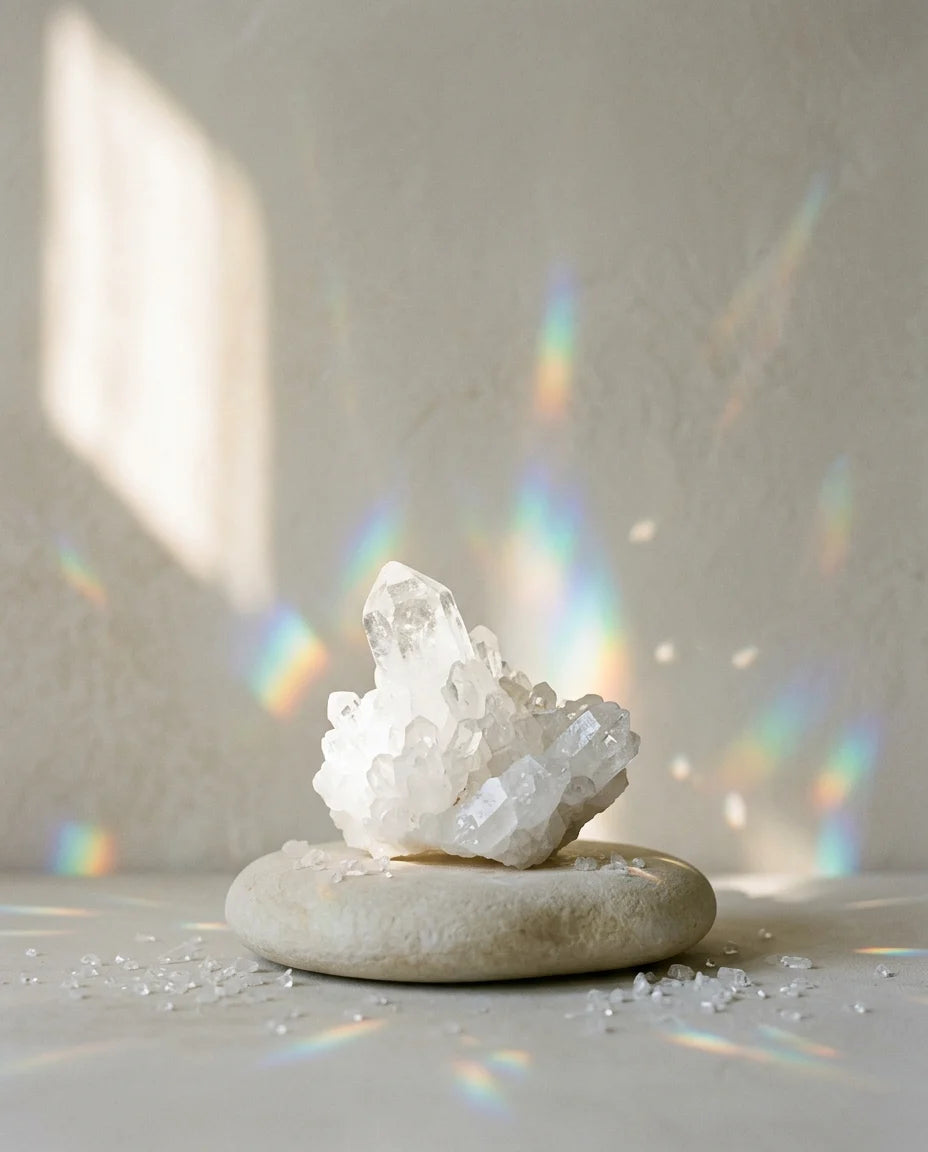 A mound of white adenosine crystals with a lab spatula